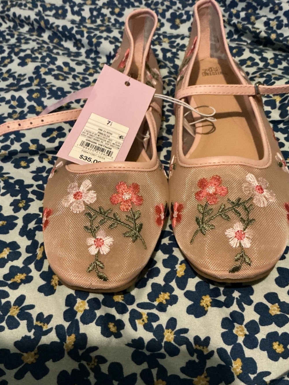 Mesh Pink Flats